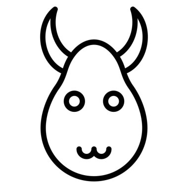 İnek başı simgesi, vektör illüstrasyonu 