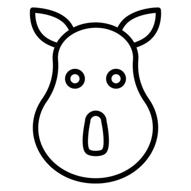 Domuz kafası simgesi, vektör illüstrasyonu 