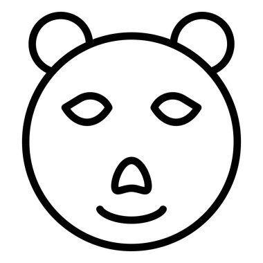 Ayı başı simgesi, vektör illüstrasyonu 