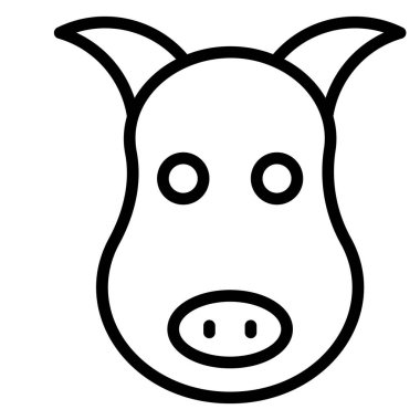 Domuz kafası simgesi, vektör illüstrasyonu 