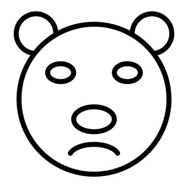 Ayı başı simgesi, vektör illüstrasyonu 