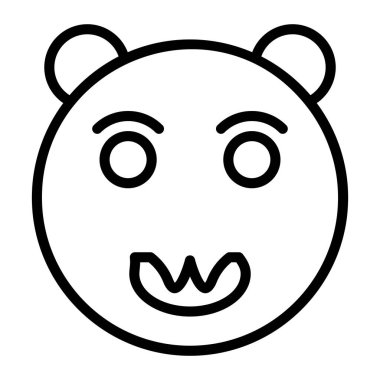 Ayı başı simgesi, vektör illüstrasyonu 