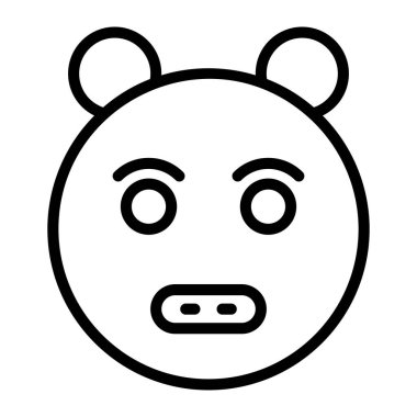 Domuz kafası simgesi, vektör illüstrasyonu 