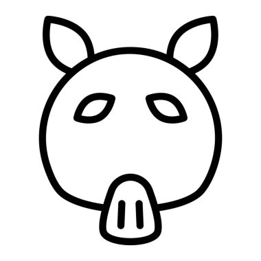 Domuz kafası simgesi, vektör illüstrasyonu 