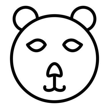 Ayı başı simgesi, vektör illüstrasyonu 