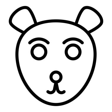 Ayı başı simgesi, vektör illüstrasyonu 