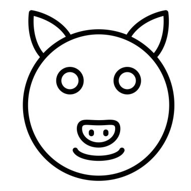 Domuz kafası simgesi, vektör illüstrasyonu 