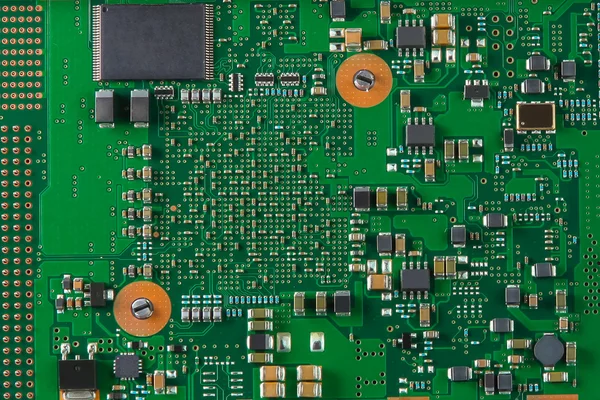 Papan sistem dengan mikrochip dan transistor — Stok Foto