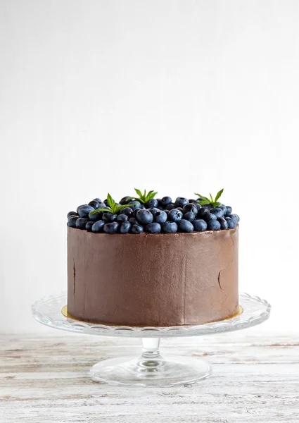 Bolo de chocolate de mirtilo — Fotografia de Stock