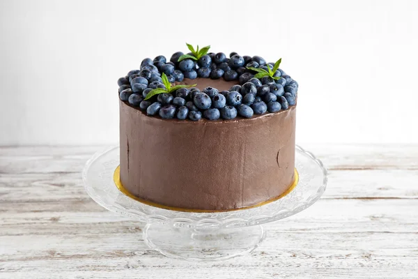 블루베리 초콜릿 케이크 — 스톡 사진