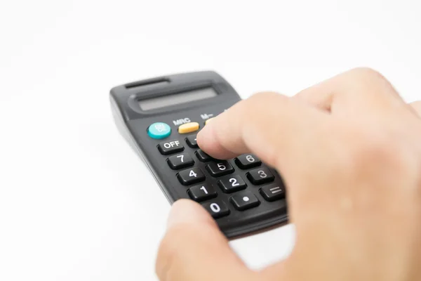 The calculation in the calculator — Stock Photo, Image