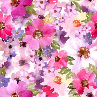 Beautiful seamless floral pattern. Watercolor painting