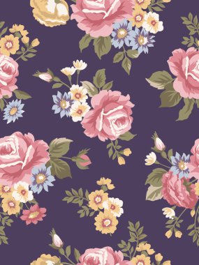 çiçek Dikişsiz vintage desen