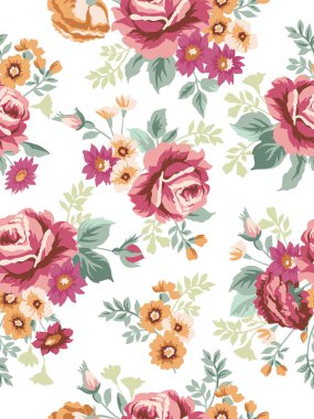 çiçek Dikişsiz vintage desen