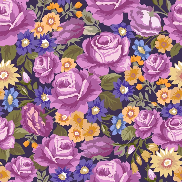 Floral χωρίς ραφή πρότυπο vintage — Διανυσματικό Αρχείο