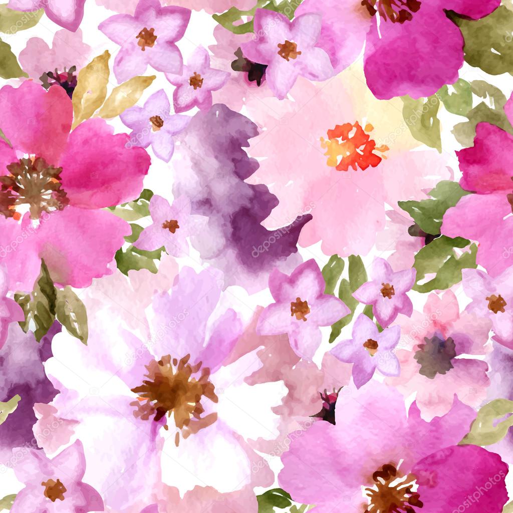 Seamless pattern with summer flowers