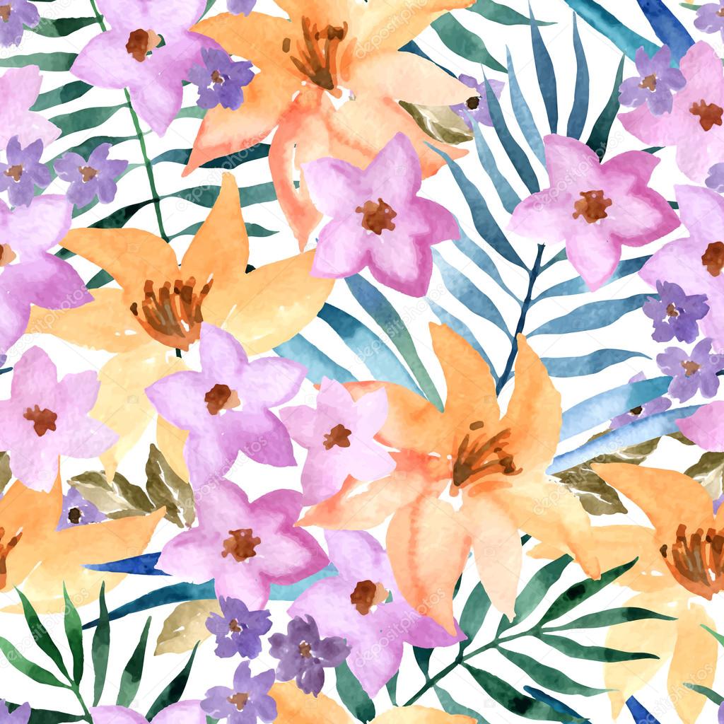 seamless watercolor floral pattern