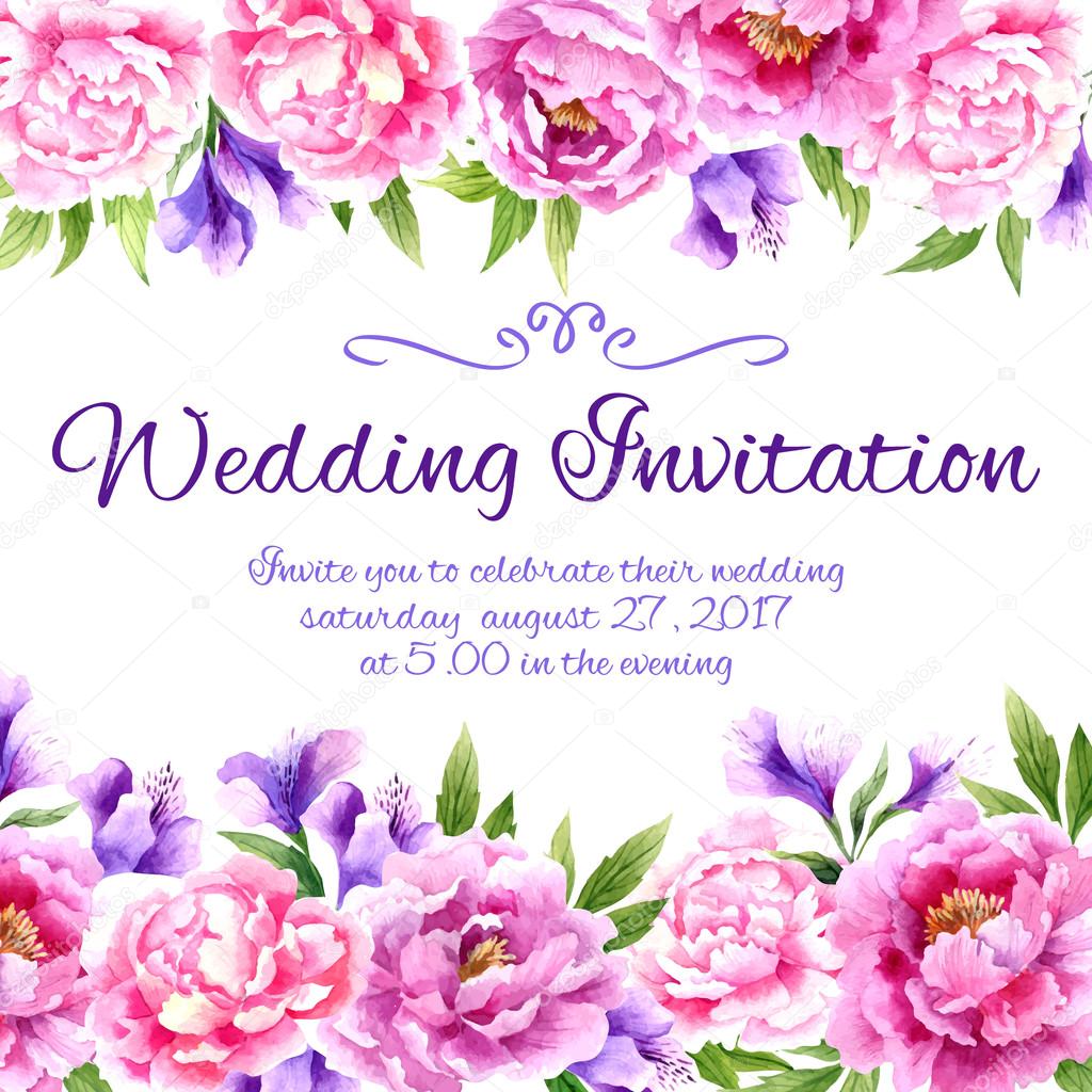 wedding invitation floral frame pattern