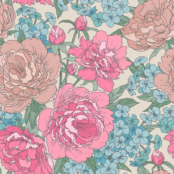 Όμορφη άνευ ραφής λουλουδάτο μοτίβο — Διανυσματικό Αρχείο