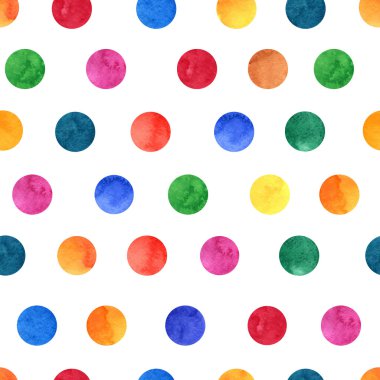 Sulu Boya renkli daireler ile desen
