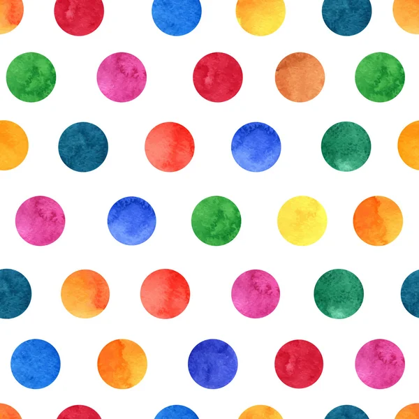 Patrón con círculos de colores acuarela — Vector de stock