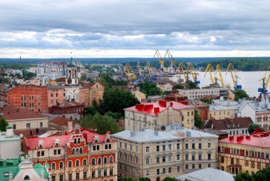 Roofs of Vyborg at the Gray Day