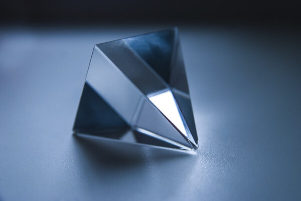 Glass Prism. The Pyramid. Geometric Forms. Science.