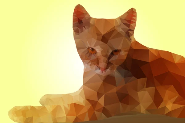 Полігональних ВЕКТОРНОЕ ИЗОБРАЖЕНИЕ Червоний кіт з карими очима — стоковий вектор