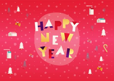 Güzel Kar Altında Yeni Yıl Kutlama Kartın kutlu olsun. Mutlu yıllar 2021.
