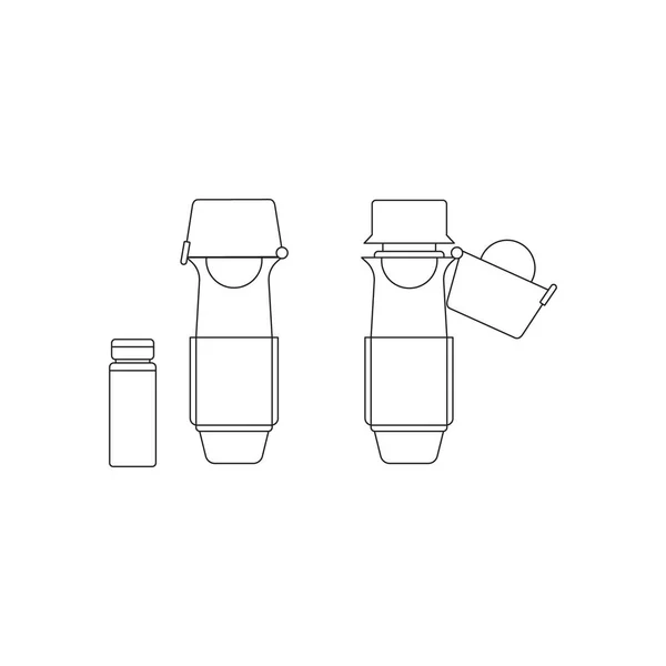 Icône Inhalateur Vectoriel Ligne Respirez Pour Soulager Toux Inhalation Patient — Image vectorielle