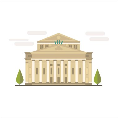 Moskova 'nın çizgi film sembolleri. Popüler turizm mimari nesnesi: Büyük Tiyatro.