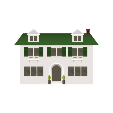 Modern Kasaba Evi. Vektör İllüstrasyonu