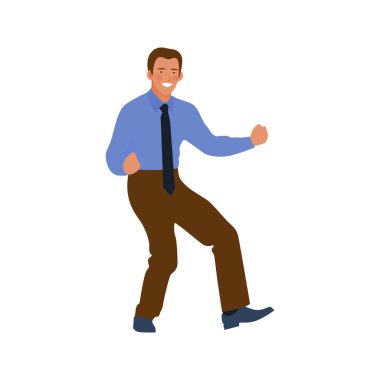 - Mutlu İş Adamları. Modern Düz Vektör İllüstrasyonu. Duygu ve Duygu Sosyal Medya Kavramı.