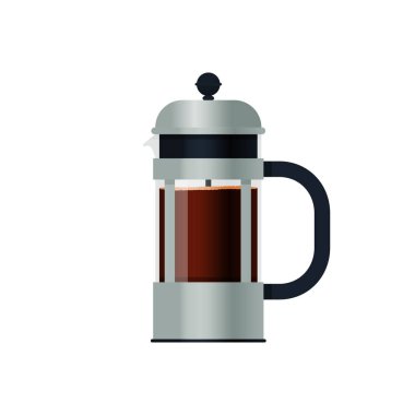 Alternatif Kahve İçme Yöntemleri Konsepti. Kahve makinesi. French Press.