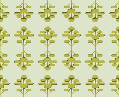 Kusursuz Vektör Deseni. Yeşil Herb elementleriyle arka plan dokusu. Bitki Arkaplanı Konsepti.