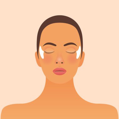 Kargalar Ayak Çizgileri Cilt Bakımı. Modern Düz Vektör İllüstrasyonu. Yüzünde Güzellik Çizgileri olan Kadın. Web sitesi şablonu. Sosyal Medya Kavramı.