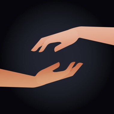 Modern Düz Vektör Tasvirleri. Farklı ırktan elleri olan sosyal medya reklamları. Poster Kavramı. Web Afişi.