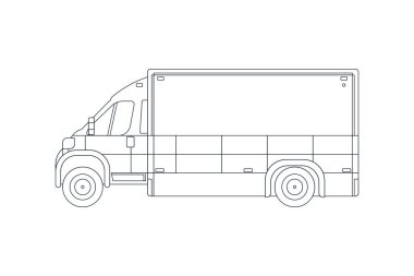 Ambulans Acil Servis Aracı hatta. Modern Düz Stil Vektör Çizimi. Sosyal Ortam Şablonu.