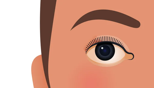 Ophthalmology Modern Flat Vector Illustration Female Eye Social Media Template — Stock Vector