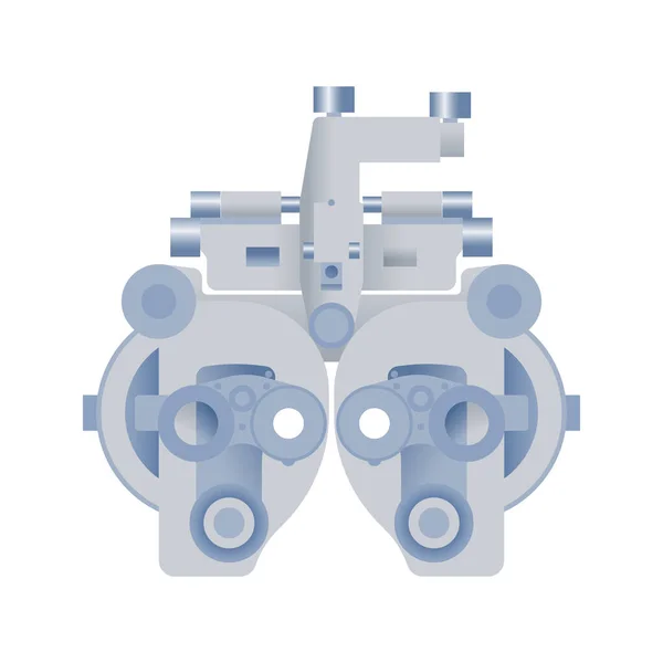 Optometría Probador Visión Manual Equipos Médicos Moderna Ilustración Vectorial Plana — Vector de stock