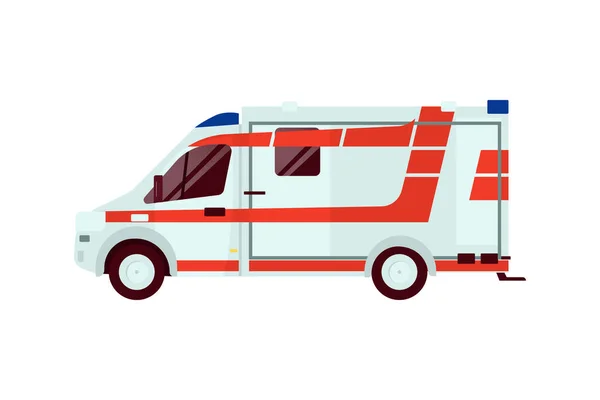 Ambulance Noodvoertuig Moderne Flat Style Vector Illustratie Sjabloon Voor Sociale — Stockvector