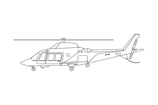 Ambulance Emergency Helicopter Line Modern Flat Style Vector Illustration Social — Stock Vector