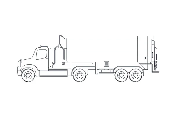 Müllwagen Stehen Schlange Moderne Flache Vektor Illustration Vorlage Für Soziale — Stockvektor