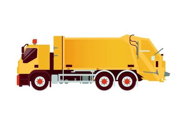 Camion Ordures Illustration Vectorielle Style Plat Moderne Modèle Médias Sociaux — Image vectorielle