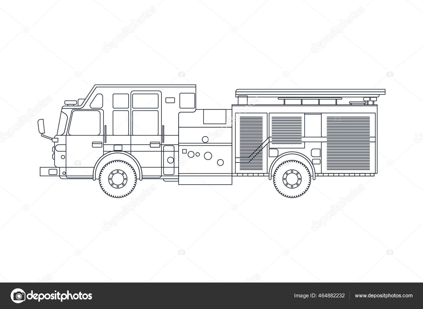 Feuerwehr Einsatzfahrzeug Linie Moderne Flache Vektor Illustration Vorlage  Für Soziale Stock-Vektorbild von ©dot.studio 464882232, image size:1600x1167
