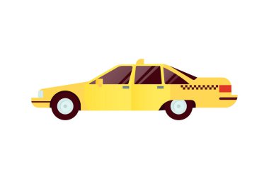 Taksi Aracı 'ndan. Modern Düz Stil Vektör Çizimi. Sosyal Ortam Şablonu.
