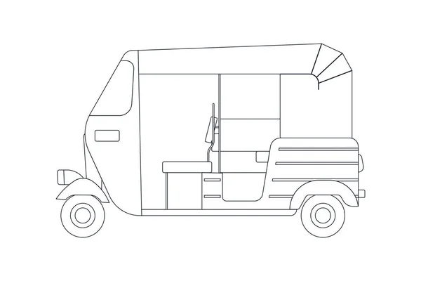 Taxi Voertuig Lijn Moderne Flat Style Vector Illustratie Sjabloon Voor — Stockvector