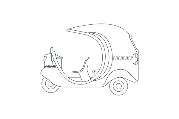Vehículo Taxi Línea Ilustración Vectorial Estilo Plano Moderno Plantilla Medios — Archivo Imágenes Vectoriales