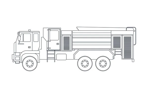 Пожарная Машина Строю Современная Векторная Иллюстрация Плоском Стиле Шаблон Социальных — стоковый вектор