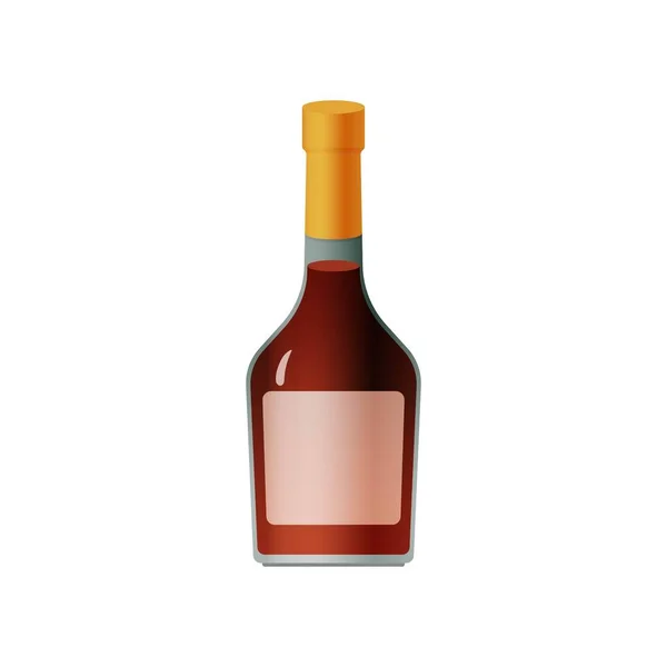 Flasche Mit Flüssigkeit Auf Weißem Hintergrund Moderne Vektorillustration Werbung Den — Stockvektor